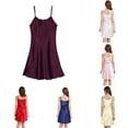 thumbnail image 5 of Women's Satin Full Slip Dress Spaghetti Strap Nightdress Lingerie Chemise Nightgown, 5 of 6