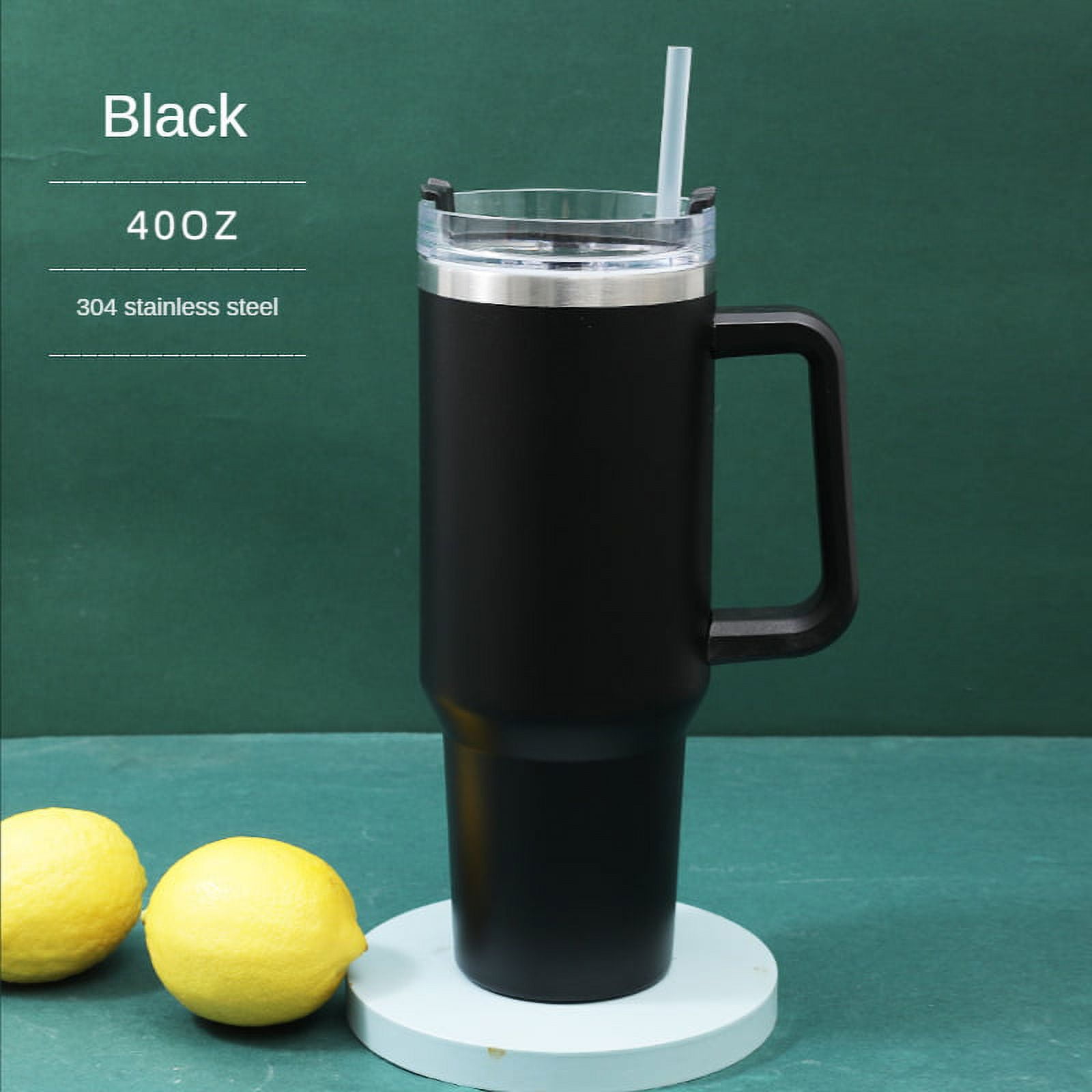 Tumbler With Handle 40 oz and Straw Lid,304 Stainless Steel Water Bottle,  Travel Mug Insulated Tumbl…See more Tumbler With Handle 40 oz and Straw