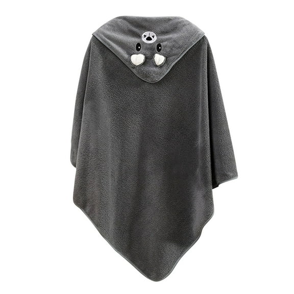 Swuxness Toddler Sleeveless Hooded Robes, Casual Robes, Kids Print Absorbent Wearable Cozy Post Swim Cover Up and Changing Bathrobe Gray, 0-4 Years