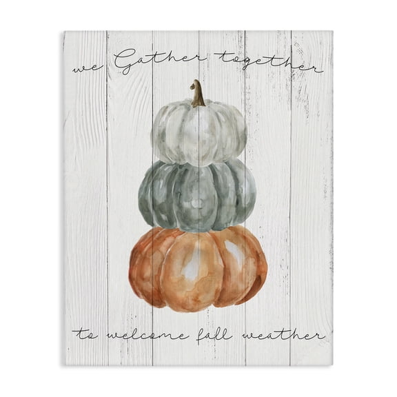 Stupell Industries Cottage Gather Together Fall Weather Pumpkins Canvas Art, 24 x 30, by Livi Finn