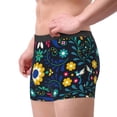 thumbnail image 4 of Daiia Colorful Mexican Flower Men's Underwear Boxer Briefs, Cotton Stretch Moisture-Wicking Underwear-Small, 4 of 9
