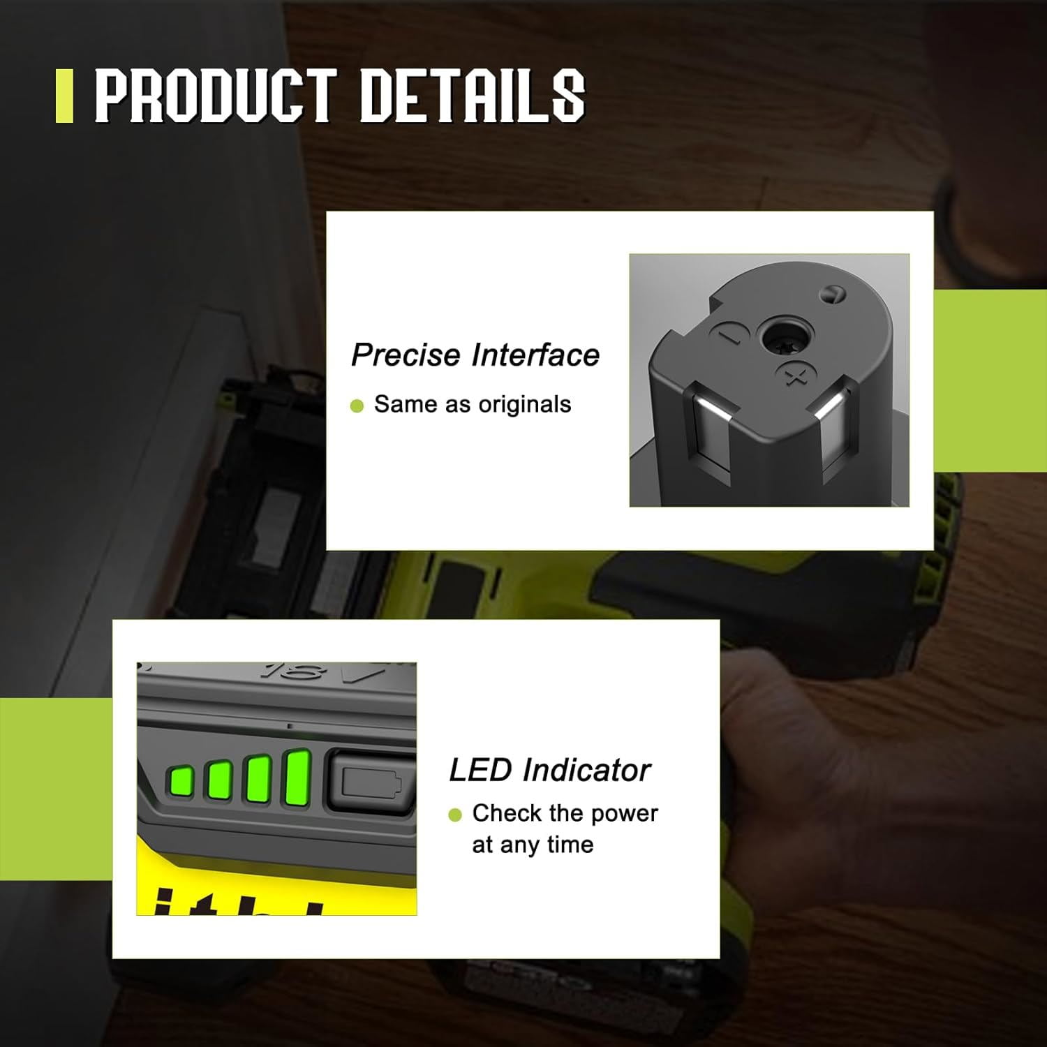 P108 8.0Ah Replacement for Ryobi 18 Volt Lithium ion Batteries for Ryobi One 18V Cordless Tools P108 P107 P102