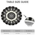 thumbnail image 6 of Black White Tie Dye Mandala Pattern Round Fitted Tablecloth with Elastic Edge,Dining Table Cover Waterproof,Outdoor Round Tablecloth for Camping,Dining,Indoor and Outdoor, 6 of 7