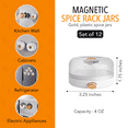 thumbnail image 3 of TMNovo Magnetic Spice Jars for Refrigerator with Shaker Lids, Set of 12, 3.25 x 1.75 in - White, 3 of 6
