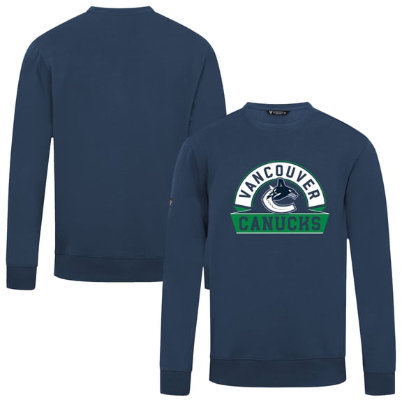 Men's Levelwear Navy Vancouver Canucks Zane Banner Arch Pullover Sweatshirt