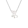 thumbnail image 2 of Delight Jewelry Silvertone Mini Giraffe Silvertone Dream Big Pendant Necklace, 25", 2 of 4