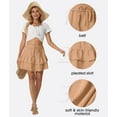 thumbnail image 4 of JWD Skorts for Women Ruffled Tiered Skirts High Waist Mini Flowy Skirts Tennis Golf Shorts Light Khaki S, 4 of 8