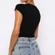 thumbnail image 4 of Top ajustado para mujer,Camiseta ajustada con cuello redondo y mangas cortas, camiseta ajustada con acabado de lujo, 4 of 7