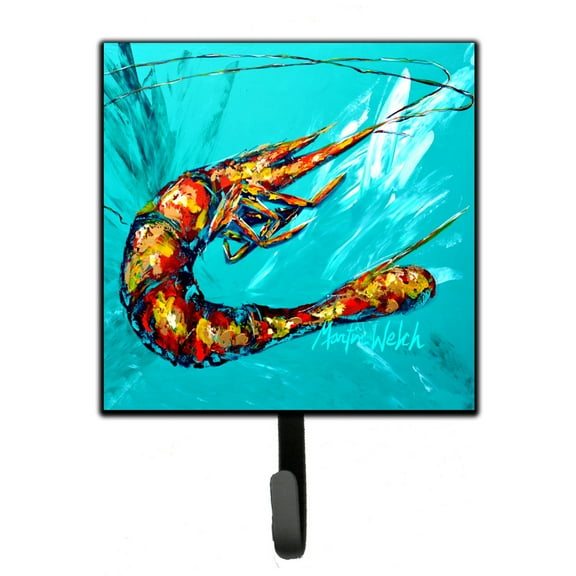 Carolines Treasures MW1130SH4 Shrimp Teal Splish Splash Leash or Key Holder 7Hx4.25W multicolor
