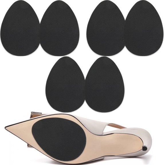 NOGIS Shoe Grips on Bottom of Shoes, Non Slip Shoe Pads, Shoe Sole Protector, Shoe Traction Pads, Anti Slip Shoe Grip for High Heels (3 Pairs, 6PCS, Black)