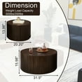 thumbnail image 2 of Gexpusm Round Coffee Table Set of 2, Handcraft Nesting with Small End Table for Living Room, Apartment,Solid Wood , Chocolate, 2 of 7
