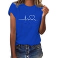 thumbnail image 3 of ZHENHONG Graphic Tees for Women, Women's Spring/Summer Love Printed Loose Casual Short Sleeved T Shirt Going Out Tops, 3 of 3