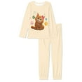 thumbnail image 5 of FOR U DESIGNS Yellow Cat Pajama Sets for Women 2 Piece Long Sleeve and Pants Size 6XL Nightwear Long Crew Neck Tops Comfortable Jogger Sleepwear for Women Winter, 5 of 6