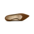thumbnail image 4 of BLISSFUL STEP Women's Dress Pumps Pointed Toe Stiletto Heel Slip On Mid Heel Shoes Brown 6, 4 of 7