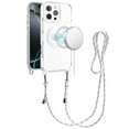 thumbnail image 5 of For Apple iPhone 16 (6.1") Clear Magnetic Frame PC Back Shockproof Protective Case with Detachable Lanyard Strap, Compatible with MagSafe Cover, XPM Phone Case [White], 5 of 10
