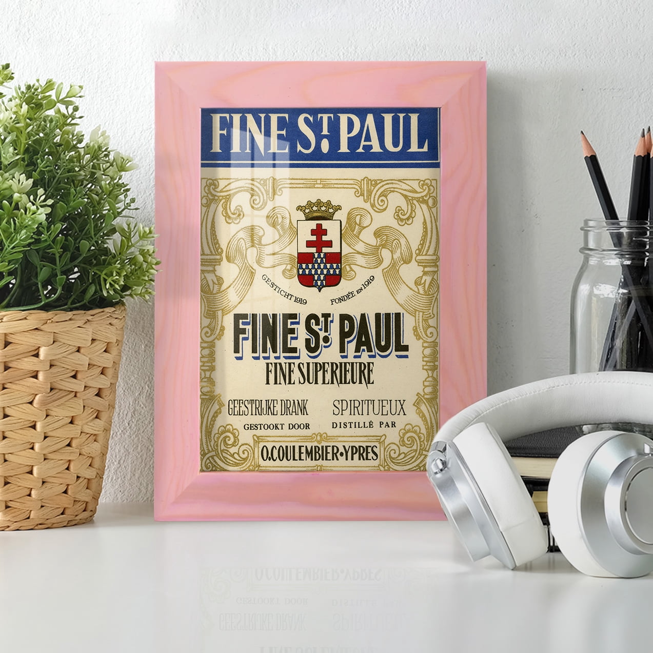 Fine St. Paul -Framed Print w/glass-Sunset Pink