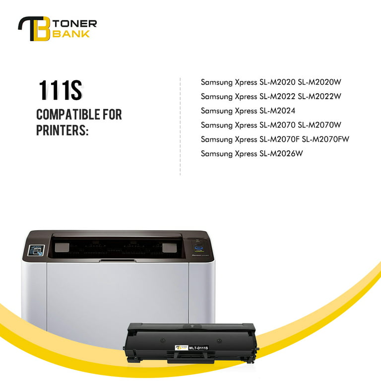 Toner Bank 2-Pack With Toner Cartridge Compatible for Samsung MLT-D111S 111S Xpress SL-M2020 M2020W M2070W M2070F M2024 M2026W Printer Ink (Black) - Walmart.com