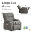 thumbnail image 4 of JONPONY Kids Recliner Chair,Push Back Toddler Recliner with Cup Holders & Side Pockets,Adjustable Footrest & Headrest Kids Sofa for Boys Girls 3+ Age Group, Grey, 4 of 10