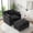 Black, variant on AISWORD Oversized Modular Sectional Sofa with Ottoman, Upholstered Deep Seat Chaise Lounge with Pillows for Living Room, Black