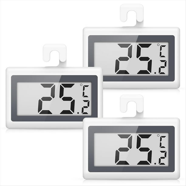Termómetro Digital para Refrigerador con Pantalla LCD, Medidor de Temperatura para Congelador con Interruptor ℃/℉, Paquete de 3