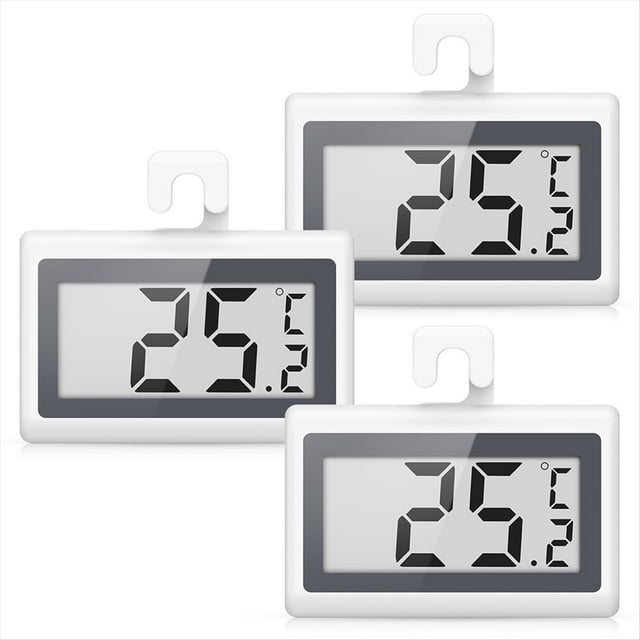 Termómetro Digital para Refrigerador con Pantalla LCD, Medidor de Temperatura para Congelador con Interruptor ℃/℉, Paquete de 3