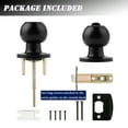 thumbnail image 7 of knobelite (10 Packs) Bed / Bath Room Round Door Knob, Privacy Function for Bathroom / Bedroom, Interior Door Door Lock Handle Black Finish, Keyless (Thumb Turn Lock on The Inside) Door Handles Locks, 7 of 7