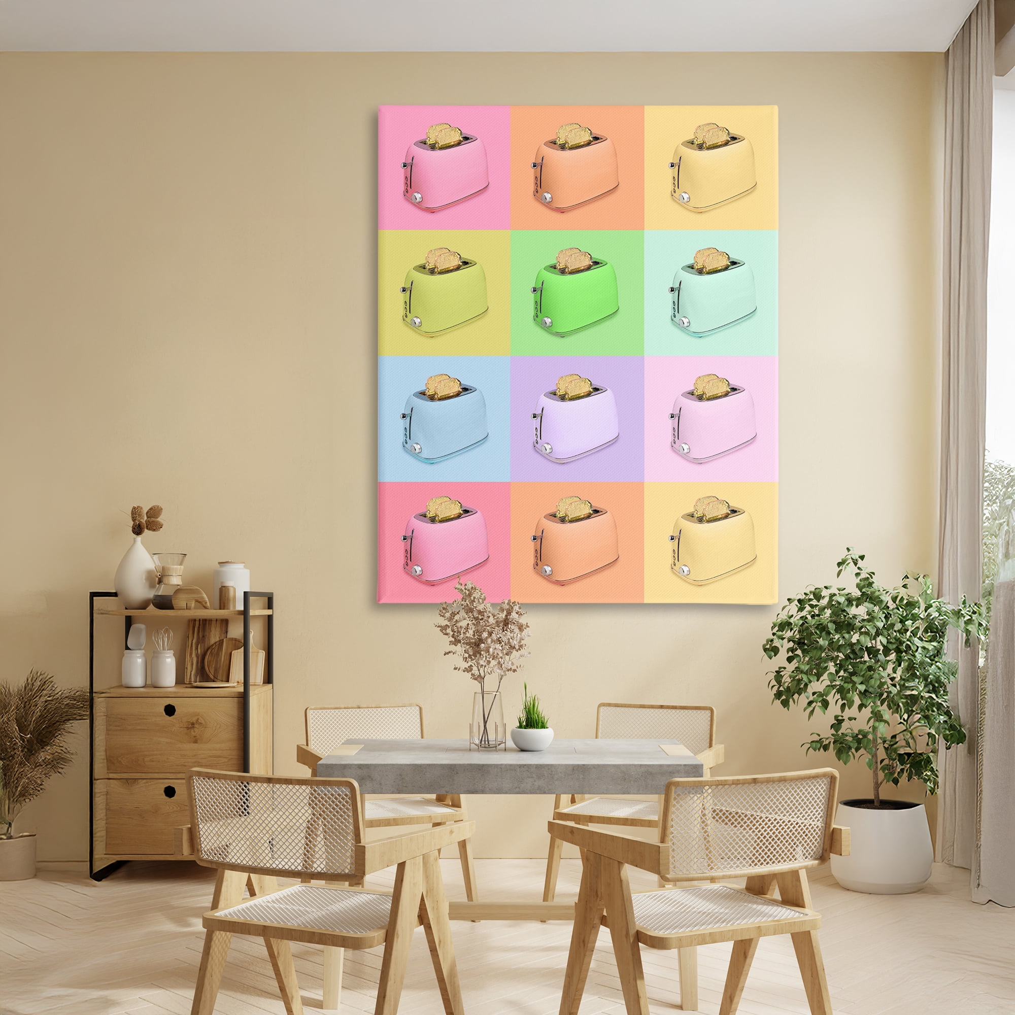 Stupell Industries Golden Disco Toaster Collage Canvas Wall Art, design by LISH Creative