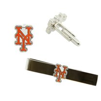 New York Mets Team Logo Tie Clip & Cufflinks Set