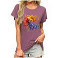 thumbnail image 2 of Women Blouses My Orders, Womens Short Sleeve Daisy Tops Crew Neck Dressy Casual Loose Fit Shirts Summer Flowy Blouses 2025 Trendy Clothes, 2 of 6