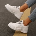 thumbnail image 7 of BYHONG Women's Fashion Leather Lace up Low Top Sneakers Casual Comfortable Shoes Casual Shoes for Women White 7.5, 7 of 7
