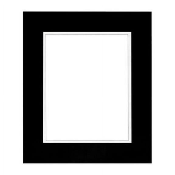 The METRO Seamless black wood Matted 11x14 8x10 frame by Framatic - 8x10