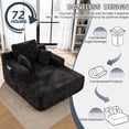thumbnail image 5 of Oversized Chaise Lounge Chair Indoor, Sleeper Sofa Bed with 64" Long Lounge Surface, No Assembly Boneless Corduroy Upholstered Chaise with Side Pockets for Apartment & Living Room, 5 of 10