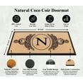 thumbnail image 3 of A1HC 30"x60" Natural Coir & Rubber Floral Monogrammed Door Mat, Thick Durable Heavy Duty Welcome Mat for Front Door, 3 of 7