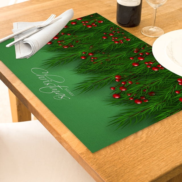 Kitchen Essentials Christmas Table Placemats Christmas Rustic Vintage Washable Table Mats