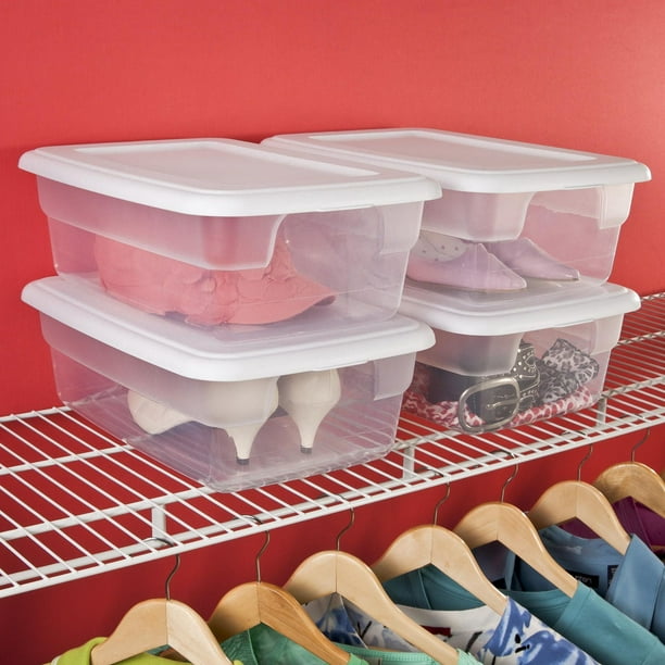 Sterilite 11.4 L Storage Box, Clear Plastic Storage Bin with Snap