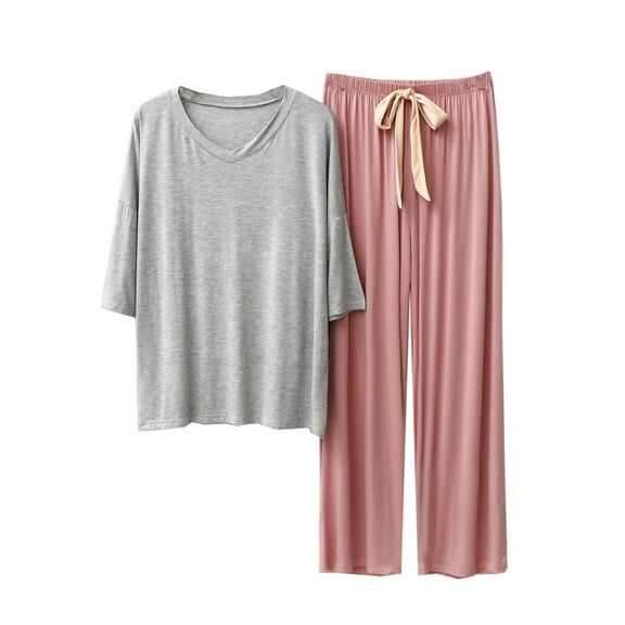 Richie House Pajamas Set Women Capri 3/4 Sleepwear Soft Casual Loungewear Pajamas Set RHW4017