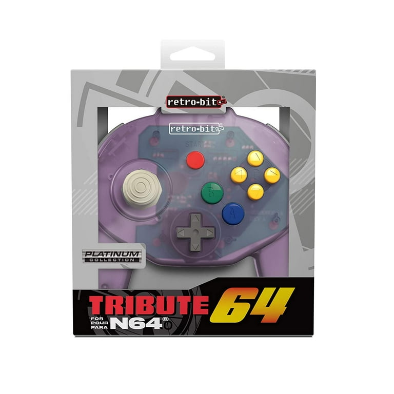 Retro Bit Tribute 64 Wired Controller for Nintendo N64 Original Port Atomic Purple
