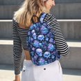thumbnail image 6 of Honeii Skull blue crystal flower Print Canvas College Laptop Backpack, Durable Rucksack Travel Notebook Bag School Backpack Book Bag for Men Women-Medium, 6 of 7