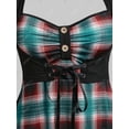 thumbnail image 4 of Camiseta a Cuadros 2 en 1 Talla Extra Rosegal  Mangas largas de talla grande, 4 of 5