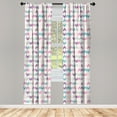 thumbnail image 3 of Ambesonne Geometric Curtains, Eastern Chevron Boho, Pair of 28"x95", Violet Pink Teal, 3 of 5