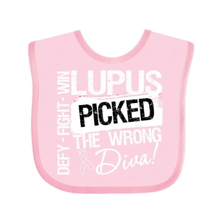 

Inktastic Lupus Picked The Wrong Diva Gift Baby Girl Bib