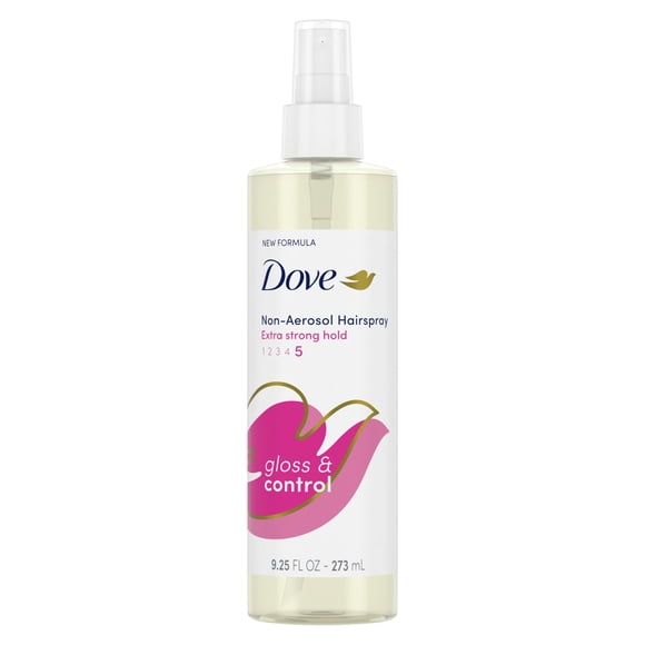 Dove Laca para el cabello sin aerosol Brillo y control para fijación extra fuerte Laca para el cabello Protege contra condiciones húmedas o húmedas 9.25 oz