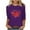 Purple1, variant on Lmnyox Valentine's Tops for Women 3/4 Sleeve Crew Neck Holiday T Shirt Heart Graphic Valentine's Day Casual Tees