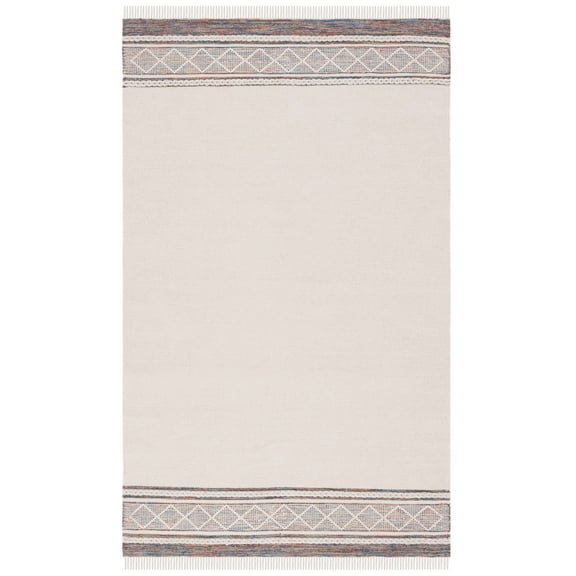 SAFAVIEH Montauk Phipp Southwestern Cotton Area Rug, Beige/Blue, 5' x 8'