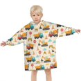 thumbnail image 3 of Cartoon Construction Vehicles Traffic Cones Blanket Hoodies for Kids 6-13YR Oversize Wearable Blanket Hoodies for Boys Girls Teens, 3 of 7
