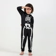 thumbnail image 4 of Esho Halloween Matching Family Pajamas Sets Glowing Skeleton Hooded Jumpsuits Holiday Pjs Sleepwear For Couple/Kid/Baby, 4 of 8