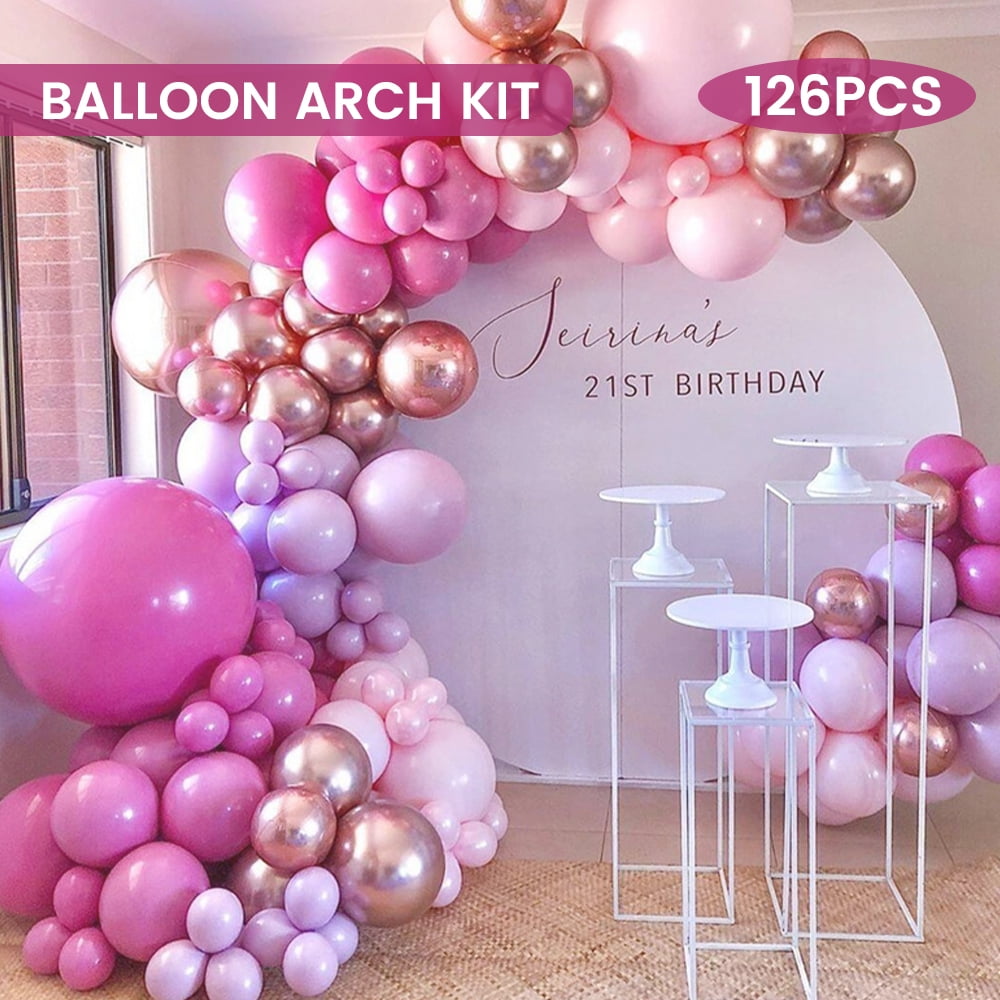 and Birthday Balloons Bouquet 12 Piece Baby Shower Rose Gold Gender Reveal 