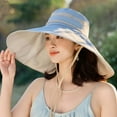 thumbnail image 2 of WEIYLL Sun Hat Women Wide Large Brim Zipper Drawstring Fully Light Blocking Foldable Drawstring Headwear Cap, 2 of 4