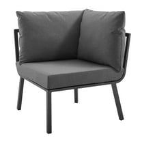 Modway Riverside Outdoor Patio Aluminum Corner Chair in Gray/Charcoal
