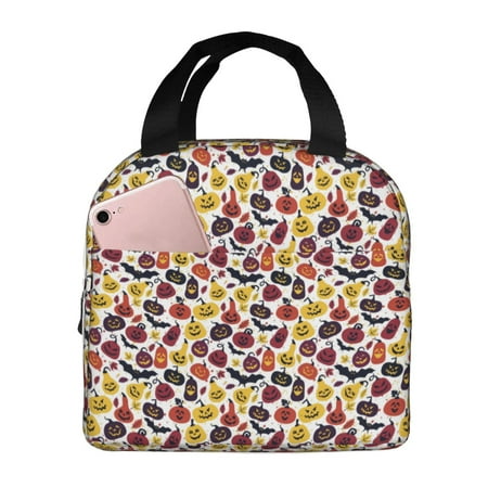 Insulated Lunch Bag for Women Men - Halloween pumpkin Leakproof Cooler Lunch Box for Women Men  Lunch Tote Bags for Work School Picnic Travel